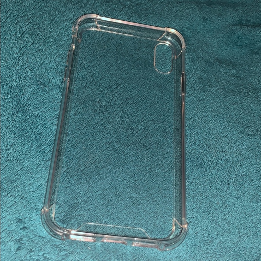 iPhone XR clear hard case.